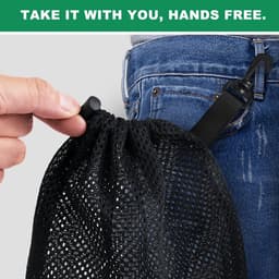Mesh Drawstring Bags - Opbergzakken Nylon - Sport Organisatie - Met Clips - 30x40 cm - Zwart — thumbnail 3