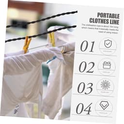 Draagbare Waslijn - Droogtouw Buiten - Kleding Drogen - Windbestendig Ontwerp - 6 Sets - Zwart — thumbnail 3