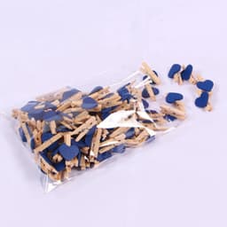 Houten Hart Wasknijpers - Foto Clips Briefpapier - Decoratie Knippen - Unieke Hartvorm - 50 stuks - Marineblauw — thumbnail 4