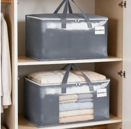 Dailygoods - 2 Stuks Grote Waszakken met Rits en Label - 105L Opbergzakken — thumbnail 4