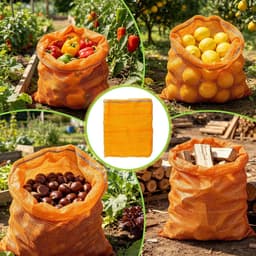 Fruitzakken Netzakken - Aardappelzakken Mesh - Bewaren Groenten Fruit - Ademend Mesh Ontwerp - 40 x 60 cm - Geel — thumbnail 5
