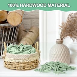 Houten Knijpers - Kledinghangers - Kleding Drogen - Sterke Klemkracht - 100 Stuks - Lichtgroen — thumbnail 5