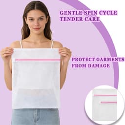 Waszakken met ritsen herbruikbare wasmachine waszak geschikt voor delicate blouse kousen ondergoed bh's lingerie reizen organizer 23 × 30 cm/30 × 40 cm — thumbnail 4