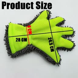 2 Stks Autowas Handschoenen Vinger, Washandschoen Microvezel Auto, Autowashandschoen Reinigingshandschoenen Ultra Lage Wrijving Wasdoek Voor Auto Wielen Reiniging & Huishoudelijke Reiniging — thumbnail 4