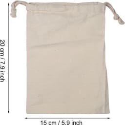 6-pack katoenen reistassen met trekkoord voor mannen en vrouwen - ideaal voor op reis - set van 6 stuks — thumbnail 2