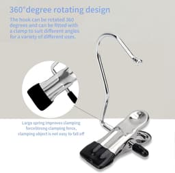 Thijox - 20 Stuks Wasknijpers Roestvrij Staal Antislip 360 Graden Draaibaar Hangers voor Laarzen, Broeken, Schoenen en Handdoeken - Zwart — thumbnail 4