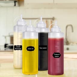 Knijpfles Set - Plastic - 1000ml - Lekvrij - Voor Ketchup en Sauzen — thumbnail 2