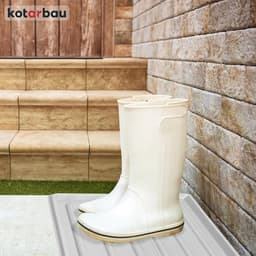 Schoenen lekbak - Schoenendruipbak mat - Vloer beschermen - Hoge opstaande kant - 45 x 30 cm - Grijs — thumbnail 2
