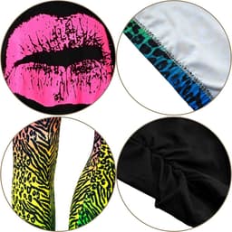 80s dameskostuumset, T-shirt, broek, leggings, oorbellen, halsketting, handschoenen, armband (lange mouwen, luipaard, S) — thumbnail 2