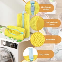 waszak, schoenen, waszak, schoenwaszak, schoenwaszak voor wasmachine, schoenenorganizer, waszak met ritssluiting (geel, 1 stuk) — thumbnail 5