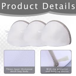 Wasnet 3 Stuks - Beha-Wasnet voor Wasmachine - Waterdoorlatend Net - Polyester - Ademend - Bescherming Beha - Waszak — thumbnail 3