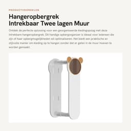 Solidchoice- Hangeropbergrek - Intrekbaar - Tweelaags - Muurbevestiging - Ruimtebesparend - Organisatieoplossing - Kledingrek — thumbnail 1