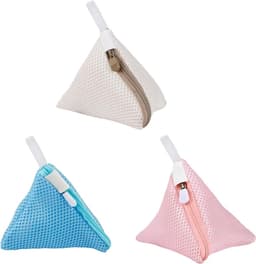 Mini-driehoek waszakken met ritssluiting - 3 stuks voor ondergoed, sokken en delicate was, ideaal voor thuis en op reis — thumbnail 1