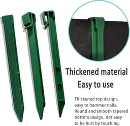 Grondankers 20 Stuks 25cm - Robuuste Kunststof Pinnen - Zwart - Ideaal voor het Bevestigen van Grasrandbanden - SnelShoppen — thumbnail 2