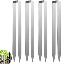 SnelShoppen - Pack van 4 Rozenboog Grondankers, Zilveren U-Vormige Grondankers voor Bevestigen van Stabiele Metalen Rozenbogen en Waterleidingen, 300 — thumbnail 1