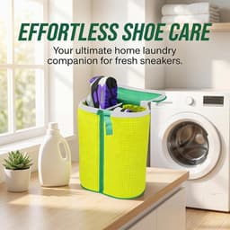 Herbruikbare waszak voor schoenen, waterdoorlatend en anti-vervorming, ideaal voor sneakers en gymschoenen, 360° reiniging en bescherming tijdens het wassen — thumbnail 4