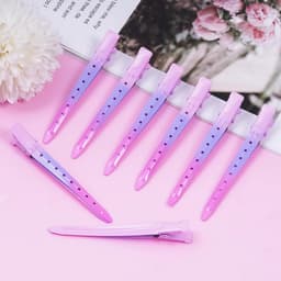 Haarclips - Krokodillenklemmen - Haarstyling - Roestvrij metaal - 24 stuks - Roze kleurverloop — thumbnail 5