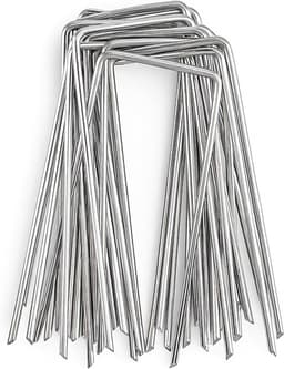 SnelShoppen - 20 Stuks Grondankers 2.5 mm x 100 mm U-vormige Sterke Tuin Pegs van Gegalvaniseerd Staal voor Grond, Tuin, Kunstgras en Onkruiddoek — thumbnail 1
