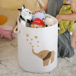Thijox - Wasmand voor Kinderen, Jongens, Opbergmand van Zeildoek, Extra Groot 58 L, Opvouwbare Vuile Wasmand met Trekkoord Sluiting voor Baby- en Kind — thumbnail 4