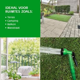 SnelShoppen - Uitschuifbare Waterdrukslang 7,5 Meter - Lichtgewicht, Compact, Groen - Perfect voor Tuin, Camping en Huishoudelijk Gebruik — thumbnail 5