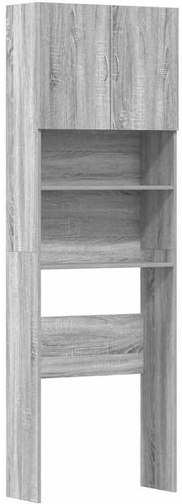 Wasmachinekast voor Badkamer of Wasruimte - Hoog en Smal Opbergmeubel in Eikenlook — thumbnail 1