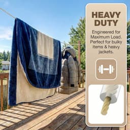 Dailygoods- Waslijn 30 m met stalen kern - PVC-omhulsel - Flexibel - Voor buiten - Tuin/camping - Geschikt voor kleding en beddengoed - Ophanglijn — thumbnail 3
