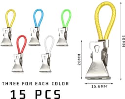 Dailygoods - 15 Stuks Kleurrijke Metalen Clips voor Theedoeken en Handdoeken - Multifunctionele Handdoekclips — thumbnail 4