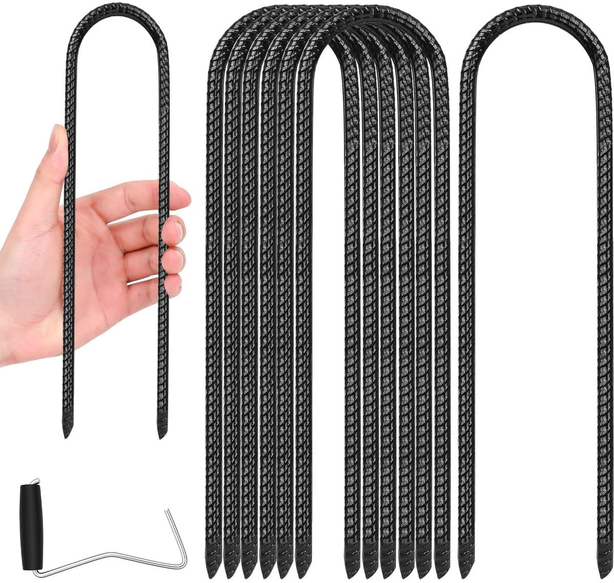 Dailygoods- Grondankers 30 cm - 8 Stuks - Tuinharingen/Staken - Membraanharingen - Voor Harde Vloeren - Voor Tuin/Camping - Tentharingen — afbeelding 1