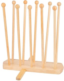 Dailygoods- Droogrek Herbruikbaar - Plastic Zak Droogrek - Afdruiprek Houder - 10 Stokken Vurenhout - Stabiliteit - 100mm Breed, 320mm Hoog - Afdroogrek — thumbnail 1