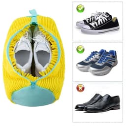 Dailygoods - NatureMan Wasschoenentas - Set van 2 schoenwasmachinetassen waszak voor wasmachine en droger, herbruikbaar voor de meeste schoenentassen en maten (geel) — thumbnail 3