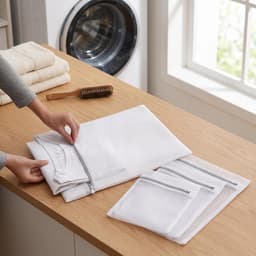 Duurzame Waszakken Set van 3 Stuks met Rits - Bescherming voor Kleding, Antiklit en Reisopslag 50x40cm — thumbnail 4
