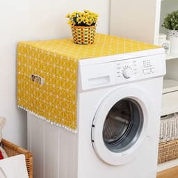 Katoenen linnen stofdichte hoesbeschermer voor koelkast, tafel en wasmachine - Geel - Bescherming - Stofbescherming - Huishouden — thumbnail 5
