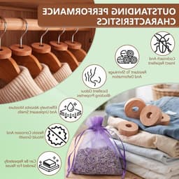 Set van 30 Cederhouten Ringen voor Lavendelzakken - Natuurlijke Mottenbeschermer, Geurverfrisser en Chemievrij Product voor Kasten en Wasruimtes — thumbnail 3