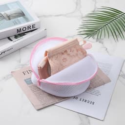Wasnetjes met ritssluiting - Groen, Wit, Roze, Zwart, Grijs - 17 x 16 cm - Polyester mesh waszakken - Voor lingerie en delicaat textiel — thumbnail 2