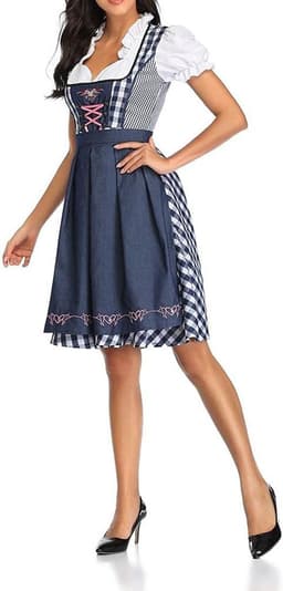jurk voor dames, Oktoberfest kostuum, jurk met schort, maïs, uniform — thumbnail 5