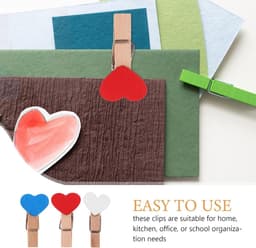 Mini Houten Knijpers - Kleine Clips Hart - Foto Decoratie - Decoratief Hartpatroon - 3.7 cm - Diverse Kleuren — thumbnail 5