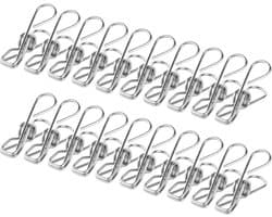 Wasknijpers, 100 Stuks roestvrij stalen wasknijpers, 4.5cm Clip Pin Set, voor Waslijn, Kleding Sok Hanger, Keuken, Kantoor