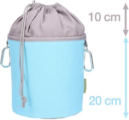 trendfinding Wasknijperzak van canvas met 2 karabijnhaken voor 200 wasknijpers, extra groot en stabiel, Lichtblauw-grijs., wasknijperzak — thumbnail 2