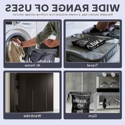 Opvouwbare waszakken voor op reis - 2 stuks, herbruikbare vuile waszak met ritssluiting voor kleding en accessoires — thumbnail 5