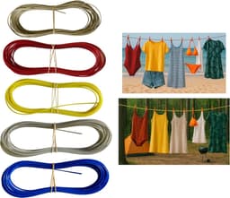 SnelShoppen - Waslijn 2 mm Extra Sterk met Stalen Kern en PVC Coating voor Thuis, Tuin, Camping - 5000 cm, 5 Kleuren, Perfect voor Buitengebruik en Hu — thumbnail 1