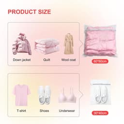 Waszak 60 x 60 cm - Grote mesh waszak met ritssluiting - Delicate kledingverzorging - ShopVlot — thumbnail 5