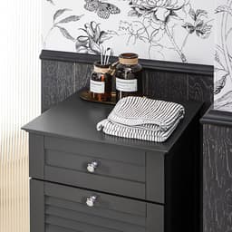 Waskast met Waszak - Wasverzamelaar - Wasmand - Flexibele opslag - Accessoirelade - Inclusief gekleurde handgrepen - Donkergrijs - 40 cm x 90 cm x 38 cm — thumbnail 5