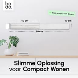 Bodo Droogrek Inklapbaar - Wanddroogrek - 80 cm - Inclusief Boormal - Vernieuwd 2025 Model - Wasrek Hangend - Uitklapbaar - Muur - Ophangbaar - 4m Drooglengte - Wit — thumbnail 2