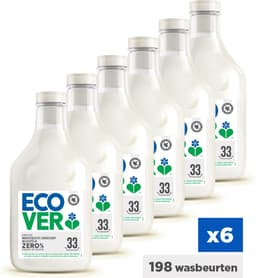 Ecover Zero - Wasverzachter - Voordeelverpakking 6 x 1 L - 198 wasbeurten - 0 % parfum & kleurstoffen - hypoallergeen - Plantaardig & Biologisch afbreekbaar - Dermatologisch getest — thumbnail 1