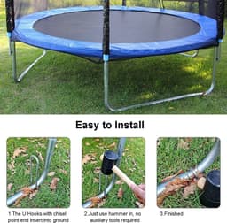 Unyqoos® Set van 6 robuuste U-vormige grondankers voor tenten en trampolines — thumbnail 4