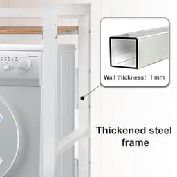 Wasmachinekast met droogkast en verstelbare rekken - Draagvermogen 300 kg - Voor badkamer, keuken, balkon en wasruimte — thumbnail 2