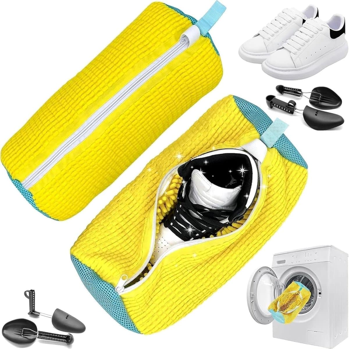 Unyqoos® Herbruikbare schoenwaszakset met ritssluiting voor perfecte reiniging — afbeelding 1