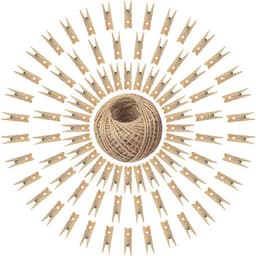 Houten Wasknijpers Set van 100 met Jute Touw voor DIY Creaties en Decoratie — thumbnail 1