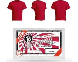 Textielverf voor Kleding - Wasmachinebestendig, 59 Kleuren, 10g Voor 200g Stof