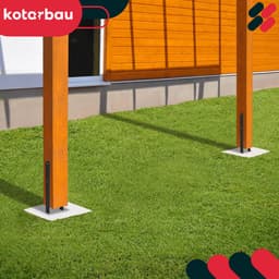 KOTARBAU® H Instortanker - Paalhouder in Beton Storten 140 x 600 mm Betonanker voor Houten Palen - Paaldrager Beton - Kolomvoet Beton - Gepoedercoat Staal — thumbnail 2